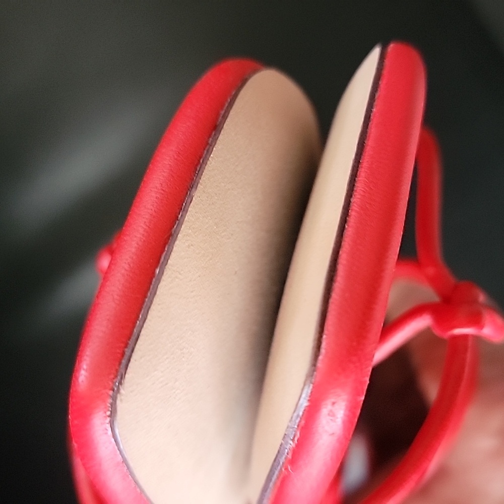 NEW Loeffler Randall Bright Red Knot-Strap Flat Sandals Size 9.5 - Picture 8 of 8